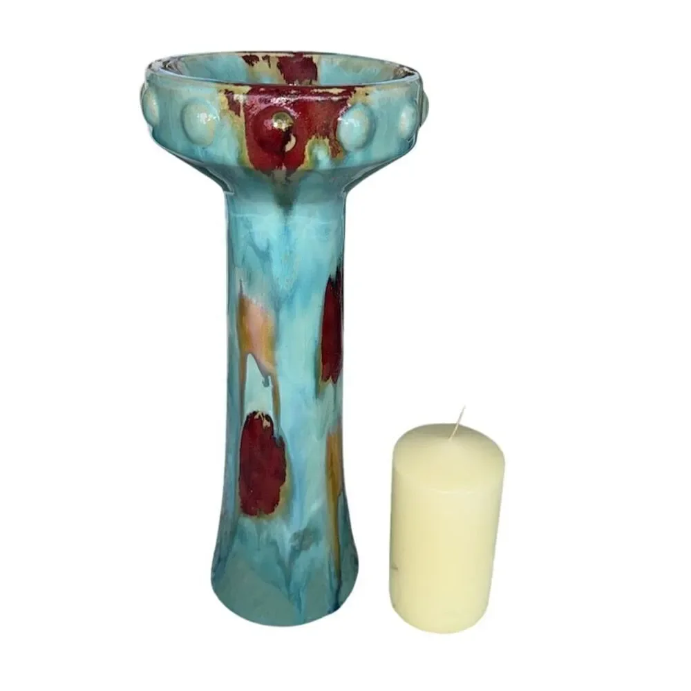 Ceramic Candlestick Holder 15 Inch Studio Art Pottery